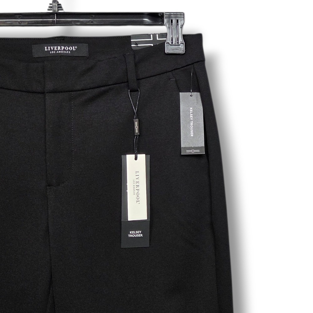 Liverpool Kelsey Trouser Womens 8 Tall Black Mid Rise Slim Leg Pants - Picture 3 of 12
